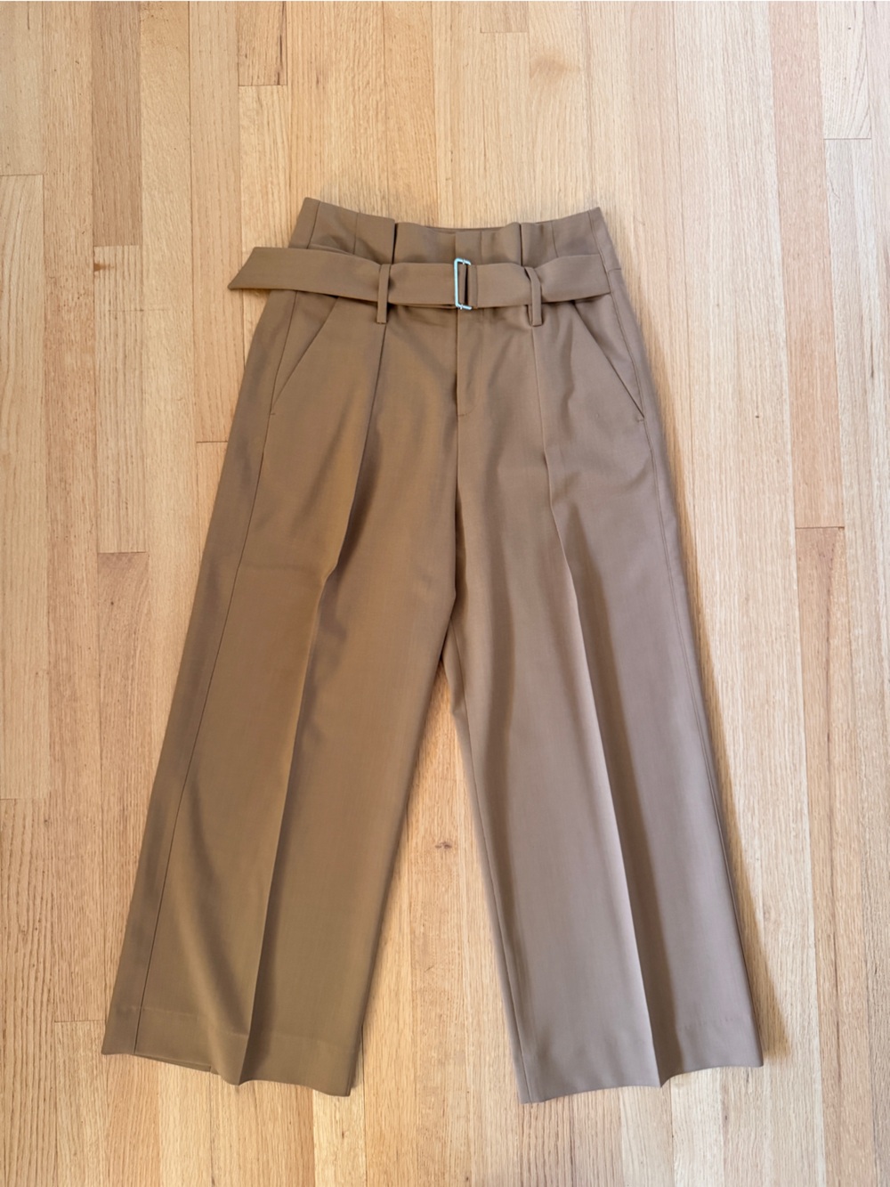 & Other Stories Camel Wide Leg Tailored Trousers